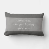 自分カスタムの引用文グレイを追加動揺してする ランバークッション (正面)