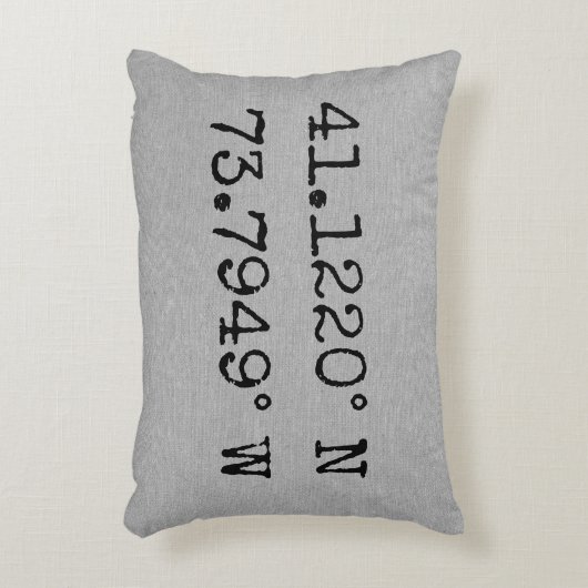 自分カスタムの都市州座標を追加グレー アクセントクッション (正面(垂直))