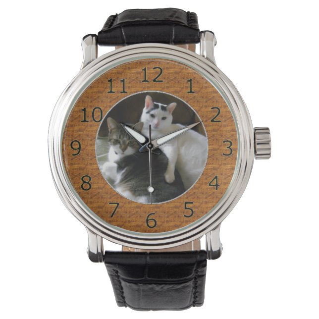 自分カスタムのPic用の木製サークルのフレームテンプレート 腕時計 (正面)