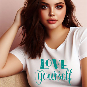 自分カラフルを愛する引用文プラスTシャツ プラスサイズTシャツ