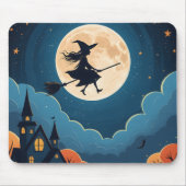 自分パーソナライズされたのカスタム写真ハロウィーン魔女 マウスパッド (正面)