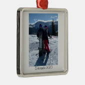 自分パーソナライズされたの写真のクリスマスを追加 メタルオーナメント (右)