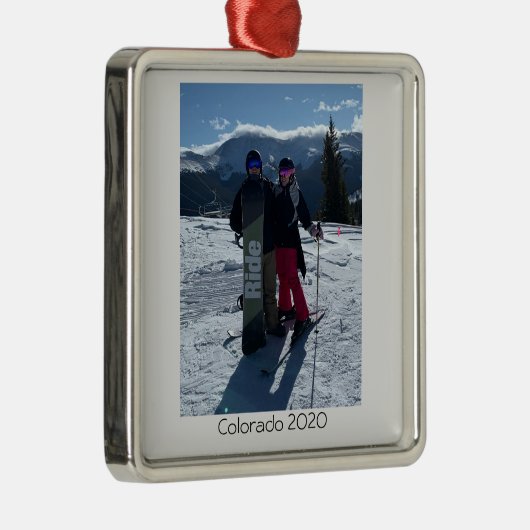 自分パーソナライズされたの写真のクリスマスを追加 メタルオーナメント (右)