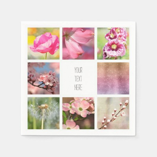 自分パーソナライズされたの写真のコラージュを作成 スタンダードカクテルナプキン (正面)