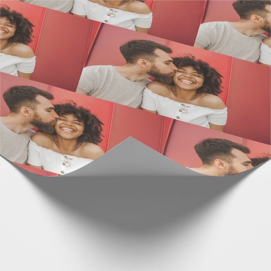 自分パーソナライズされたの写真をアップロードカスタムする ラッピングペーパー (角)