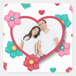 自分パーソナライズされたの写真を追加 |ステッカー スクエアシール