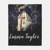自分パーソナライズされたの写真タイポグラフィ名の追加 フリースブランケット (正面)