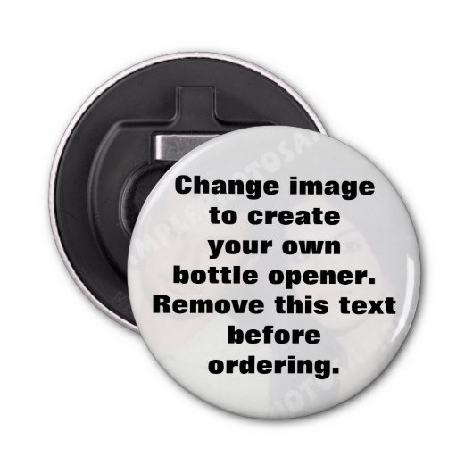 自分パーソナライズされたの写真ボタンボトルオープナー 栓抜き (正面)