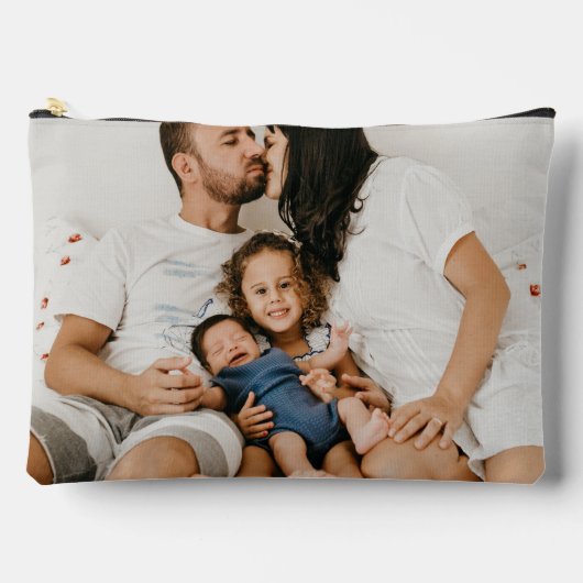 自分パーソナライズされたの家族の写カスタム真を作成 アクセサリーポーチ (正面)