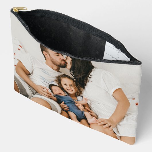 自分パーソナライズされたの家族の写カスタム真を作成 アクセサリーポーチ (見開き)