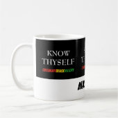 自分パーソナライズされたの黒史を祝知っている コーヒーマグカップ (左)