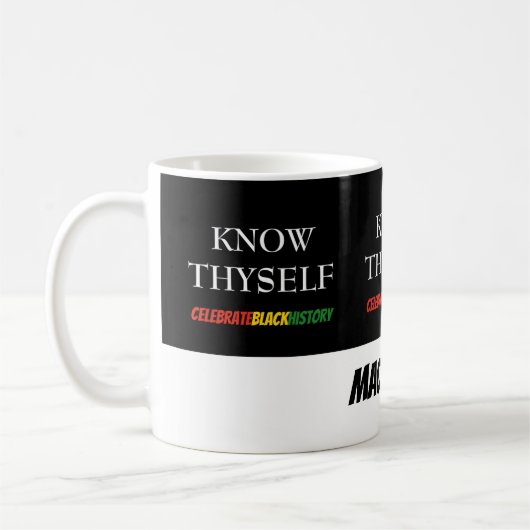 自分パーソナライズされたの黒史を祝知っている コーヒーマグカップ (左)