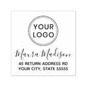 自分フェミニンのロゴのアドレカスタムスまたは文字を追加する セルフインキングスタンプ (デザイン)