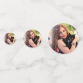 自分モダンの写真と日付の追加文字DIYパーティー コンフェッティ (正面)