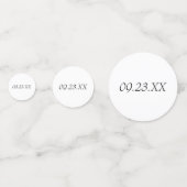 自分モダンの写真と日付の追加文字DIYパーティー コンフェッティ (裏面)