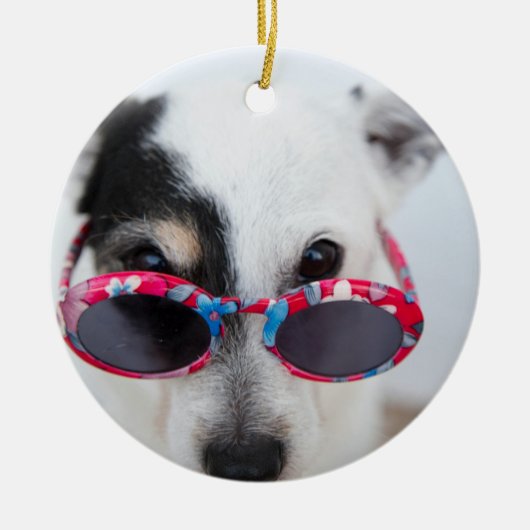 自分モダンの写真を作カスタム成 セラミックオーナメント (正面)