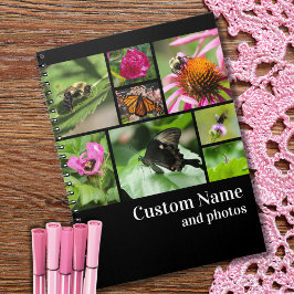 自分モダンの写真コラージュ黒を作成 ノートブック