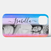 自分モダンの写真名前をカスタムするの水彩を追加 Case-Mate iPhoneケース (裏面 (横))