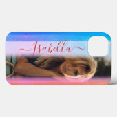 自分モダンの写真名前をカスタムするの水彩を追加 Case-Mate iPhoneケース (裏面 (横))