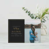 自分モダンの写真結婚式招待状カード サンキューカード (スタンド正面)