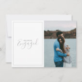 自分モダンの写真、婚約の発表 サンキューカード (正面)