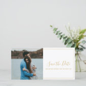 自分モダンの写真、日付カードを保存する サンキューカード (スタンド正面)