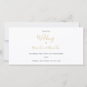 自分モダンの写真、日付カードを保存する サンキューカード (裏面)