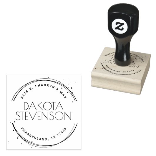 自分モダンの名前と差出人住所の作成 ラバースタンプ (押印)