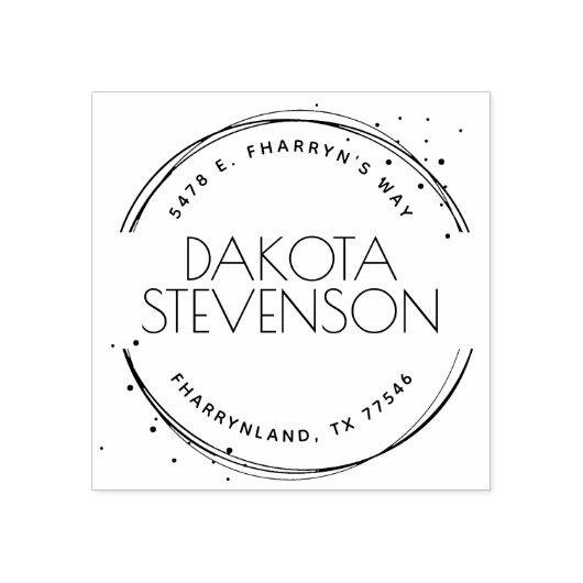 自分モダンの名前と差出人住所の作成 ラバースタンプ (インプリント)