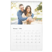 自分モダンの家族のカスタム写真を作成する黒 カレンダー (2月 2026)