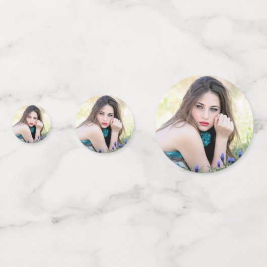 自分モダンの画像を追加2カスタム写真DIYパーティー コンフェッティ (裏面)