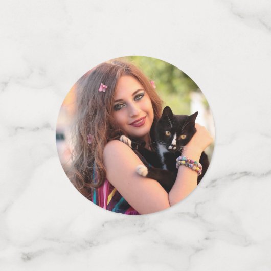 自分モダンの画像を追加2カスタム写真DIYパーティー コンフェッティ (スモール正面)