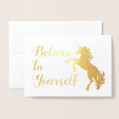 自分信じでユニコーンカード 箔カード (封筒付き正面)