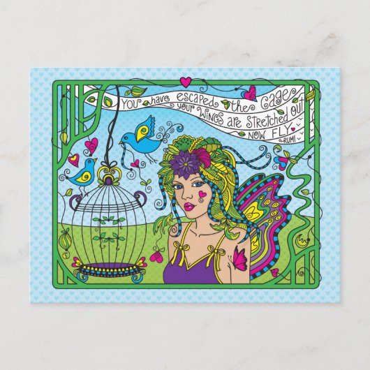 自分信じで書き込む_はがき ポストカード (正面)