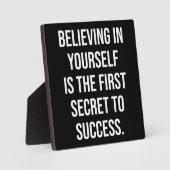 自分信じで – 成功やる気を起こさせる フォトプラーク (正面)