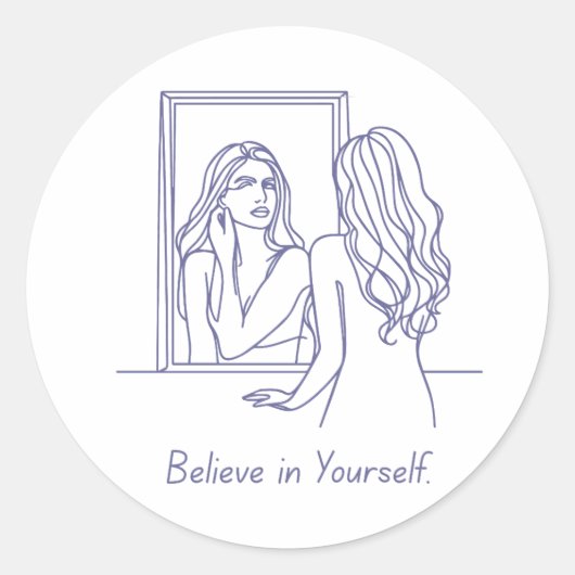 自分信じで – 高揚ステッカー ラウンドシール (正面)