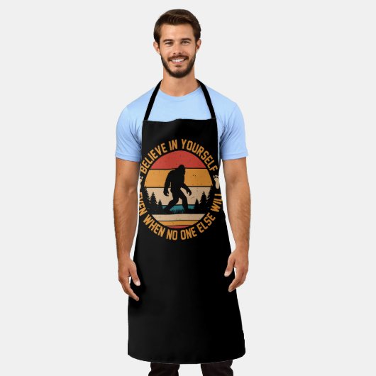 自分信じでBigfoot Black エプロン (着用した状態)