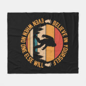 自分信じでBigfoot Black フリースブランケット (正面(横))