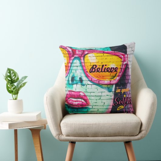 自分信じの枕の落書き クッション (椅子)