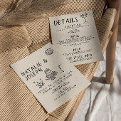 自分図解入りの、写真付きのの中に手書きのケーキが詰め結婚込まれる 招待状