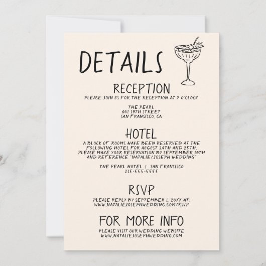 自分図解入りの、写真付きのの中に手書きのケーキが詰め結婚込まれる 招待状 (裏面)