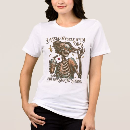 自分大丈夫かな? スケルトン アイスコーヒー トライブレンドTシャツ (正面)