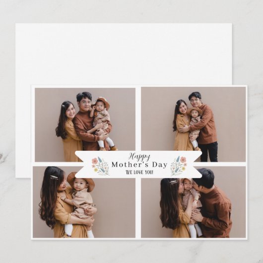 自分好みにカスタマイズできるおしゃれな母の日の写真付きグリーティングカード シーズンカード (正面/裏面)