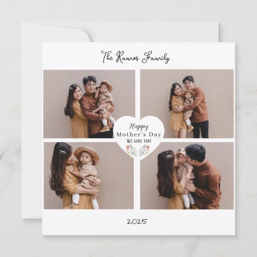 自分好みにカスタマイズできるおしゃれな母の日の写真付きグリーティングカード シーズンカード (正面)