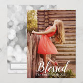 自分好みにカスタマイズできる幸せなクリスマス シーズンカード (正面/裏面)