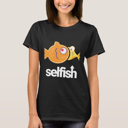 自分好みの小さな食べ魚がセルフィ Tシャツ (正面)