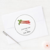 自分専用の手作りルバーブのラベル ラウンドシール (封筒)