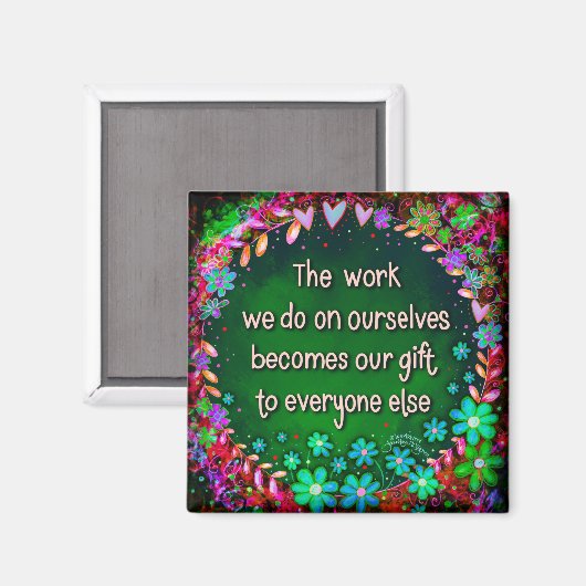 自分感動的で作業する引用文かわいらしトレンディー マグネット (正面/裏面)