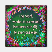 自分感動的で作業する引用文かわいらしトレンディー マグネット (正面)