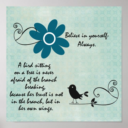 自分感動的の翼を信頼する引用文 ポスター (正面)